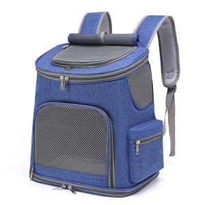 Mesh <b>Pet</b> <b>Carrier</b> Backpack Polyester Material Breathable Design Fashion Style Outdoor Dog <b>Carrier</b> Bag Gray Color - Product Image 3