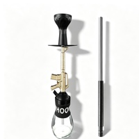 Ensemble de chicha portable au design de fusil |   Chicha arabe créative en forme de pistolet pour bars et soirées