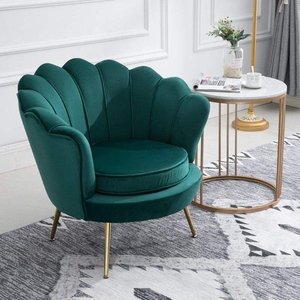 Armchair Chaise Lounge Modern Living Room Chairs Velvet Soft Recliner Sofa Chair Single Seat Flower Shaped Single Sofa Chair - Product Image 3