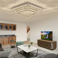 Lustre moderne intelligent à LED réglable en hauteur, luminaire de plafond en cristal en forme de goutte de pluie de luxe pour salle à manger, salon