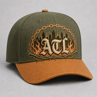 Cappellino da Baseball Personalizzato con Ricamo in Stile Old English, 5 Pannelli, Visiera Curva, Stile Dad Hat, Streetwear West Coast, Vendita all'Ingrosso, Basso MOQ