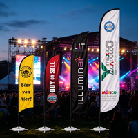 Drapeau publicitaire géant pour événements extérieurs, impression de logo personnalisé, festival de musique, carnaval, bannière volante en forme de larme