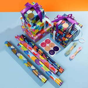 Christmas Birthday Coated Wrapping Paper for Kids Baby Shower Gift Roll 43x300cm Sheets 70x100cm <strong>Custom</strong> <strong>Giftwrap</strong> - Product Image 2