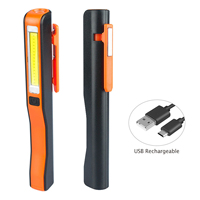 Lampe de travail LED rechargeable avec logo personnalisé, lampe torche COB avec clip magnétique, charge USB, lampe de poche, lampe d'inspection