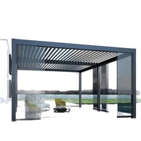 Pavillon d'extérieur en alliage d'aluminium à persiennes électriques personnalisables pour cour et loisirs