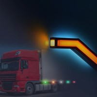 Feu de positionnement d'angle LED en forme de L, double face COB, ambre, blanc, rouge, 12V 24V, pour camion, remorque, fourgon, poids lourd, étanche