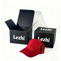 Petites boîtes d'expédition en papier plastique de forme trapézoïdale de luxe avec logo personnalisé pour chapeaux casquettes de baseball Boîte d'emballage de stockage