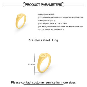 Bagues vintage en zels pour femmes, bijoux géométrique Simple et tendance, avec des signes en or 14 carats gravés, anneau pour anniversaire, en acier inoxydable - Product Image 2