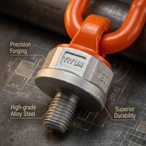 Hebepunkt Yiyun Anelli di Sollevamento Piatti Girevoli a Perno con Occhiello M8 UNC Filettatura YD-083 Acciaio Legato 42CrMo 25mm Design 4:1 - Product Image 1