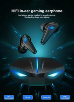 Écouteurs sans fil à faible latence double Modes de jeu de musique Micro intégré Longue durée de lecture HD Stereo RGB Tws Sports Écouteurs sans fil