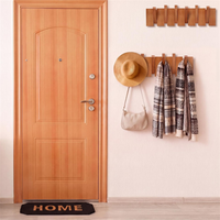 Porte-manteau mural de haute qualité en forme de piano avec 6 crochets en bois pour l'entrée et la décoration de chambre