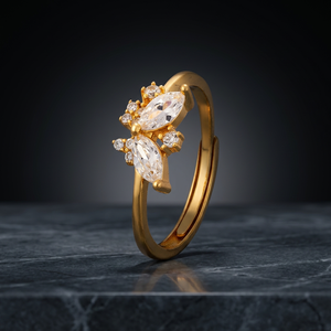 92.5 <b>Silver</b> Women's Engagement <b>Ring</b> 191193 Vintage Trendy Inlay Rose Gold Rhodium Plating Flower Shape Lab Created Prong <b>Set</b> - Product Image 2