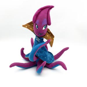 中国扬州工厂毛绒动物软游戏吉祥物紫色章鱼毛绒玩具吉祥物全印 - Product Image 2
