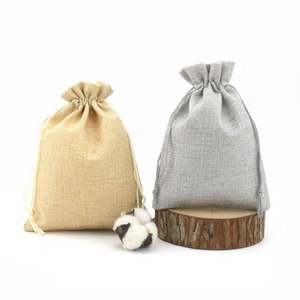 Custom Logo Printed Blank Linen <b>Drawstring</b> Bag Wholesale Promotion Gift Bag Storage <b>Pouch</b> - Product Image 4