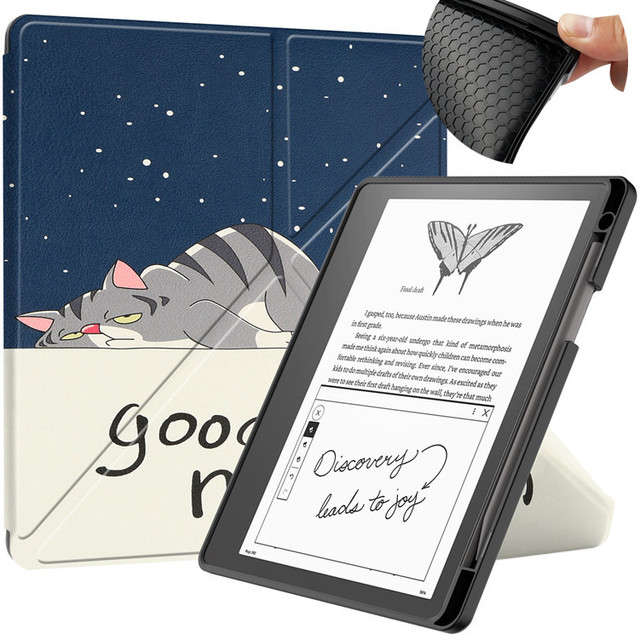 Luxury PU Leather Magnetic Soft Silicone TPU With Pen Hole Shell Back 10.2 Inch Ebook Cover Case for 2022 2024 Kindle Scribe