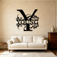 Décoration murale personnalisée en métal avec nom de famille, lettres alphabétiques en métal Y pour la décoration du salon à la maison