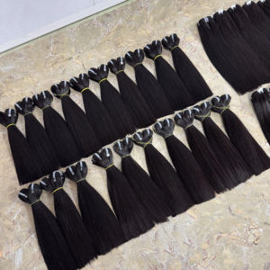 Cheveux humains vietnamiens de qualité supérieure, 100% Remy, naturels, lisses, double trame, cheveux en vrac pour la vente en gros et l'exportation - Product Image 1