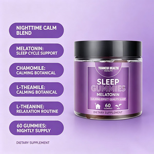 Complément alimentaire quotidien pour adultes, bonbons gélifiés végétaliens à la mélatonine pour le sommeil, série nuit, marque privée, 200g - Product Image 1