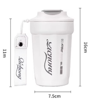 Mug isotherme sportif avec poignée, 16 oz, en acier inoxydable, gobelet de voyage avec sangle de transport et couvercle anti-fuite pour la salle de sport et les voyages