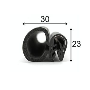 Jinhu deurtrim afdichting randafwerking met zijdelingse verlichting zwarte flexibele PVC trim met EPDM rubberen weersbestendige afdichting diameter aanpasbaar - Product Image 6