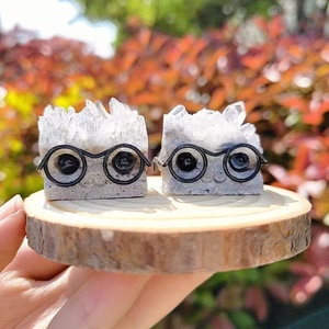 Gafas <span class=keywords><strong>de</strong></span> racimos <span class=keywords><strong>de</strong></span> cuarzo natural talladas a mano, <span class=keywords><strong>erizo</strong></span>, curación, Reiki, decoración <span class=keywords><strong>de</strong></span> mesa, regalo <span class=keywords><strong>de</strong></span> cristal - Product Image 4