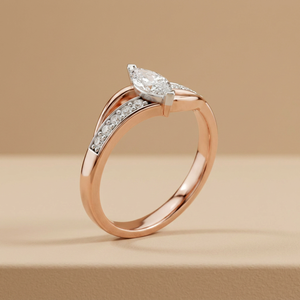 Diamante Cultivado en Laboratorio con Certificación IGI, Corte Marquesa de 0.80 CT, Oro Blanco de 14K, Anillo de Compromiso Clásico para Mujer, Joyería Evergreen - Product Image 3