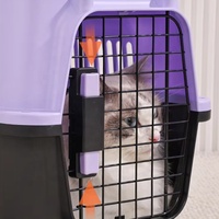 Cage de transport de luxe pour chien et chat à deux portes, approuvée par les compagnies aériennes, sans roues