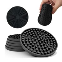 Sous-verres ronds en feutre et silicone, sets de table épaissis drainants, tapis isolants thermiques