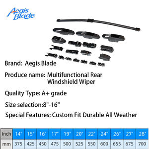 Balais d'essuie-glace arrière en caoutchouc naturel de haute qualité, ajustement universel pour 95% des véhicules, avec performance silencieuse et aérodynamique - Product Image 2