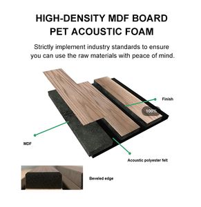 Panneau acoustique à lattes en MDF, placage européen, écologique, <span class=keywords><strong>moderne</strong></span>, insonorisant, <span class=keywords><strong>décoration</strong></span> murale pour salon, <span class=keywords><strong>studio</strong></span>, acoustique - Product Image 3