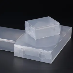 Vente en gros emballage de boîte en plastique pliable en PVC transparent personnalisé boîte à chaussures pliante anti-poussière différents styles d'emballage