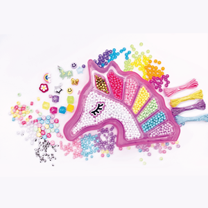 लड़कियों के रंगीन प्लास्टिक बीडिंग उपहार, यूनिकॉर्न केस के साथ बच्चों को उपहार गहने किट बनाने वाले कंगन बनाने वाले खिलौने सेट - Product Image 4