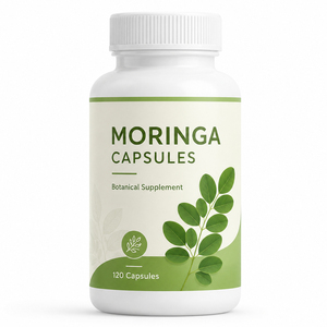 Complément alimentaire halal à base de plantes, extrait de feuilles de Moringa Oleifera, antioxydant, soutien immunitaire, certifié GMP, marque privée - Product Image 1