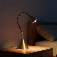 Lampe led tactile avec éclairage d'intérieur, finition laiton antique, avec interrupteur, variateur, éclairage d'intérieur