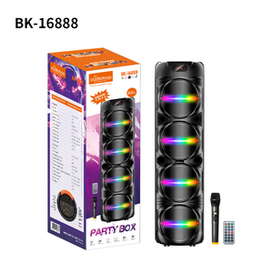 Système de haut-parleurs de fête 4x8,5 pouces avec LED RGB, Bluetooth 5.3, liaison TWS, pour extérieur, DJ, avec woofers, USB, TF, AUX, FM, pour la maison et le karaoké familial - Product Image 5