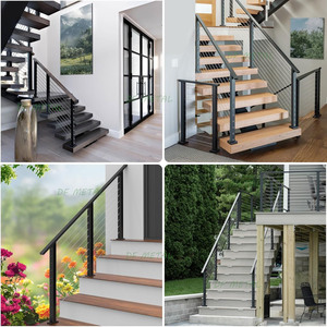 Df 42 "36" giá tốt nhất 316 304 thép không gỉ vuông đen dây cáp lan can cho nhà cầu thang vườn hàng rào lan can hardrails - Product Image 3