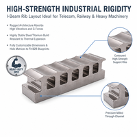 Bloc de dissipateur thermique usiné CNC 5 axes sur mesure en aluminium robuste avec finition métallique satinée brute pour l'assemblage de système thermique