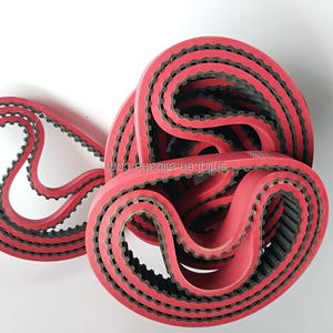 Sabuk Sinkron Film Tarik Vakum dengan Lapisan Karet Vulkanisir Merah Impor Tanpa Sambungan untuk Mesin Pengemasan VFFS - Product Image 1