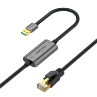Câble adaptateur USB Type C RJ45 LAN Ethernet 2500Mbps 1000Mbps Nylon sans pilote tressé directement connecté pour téléphone portable
