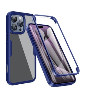 Funda de teléfono de PC electrochapada con armadura completa 360 para <span class=keywords><strong>iPhone</strong></span> 11 <span class=keywords><strong>12</strong></span> 13 <span class=keywords><strong>Mini</strong></span> 14 15 Pro Max 6 7 8 Plus, funda transparente antideslizante a prueba de golpes - Product Image 1