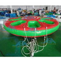 Bateau gonflable en bâche PVC, type OVNI, tractable, 8 places, design populaire, bateau donut pour jeux aquatiques en parc
