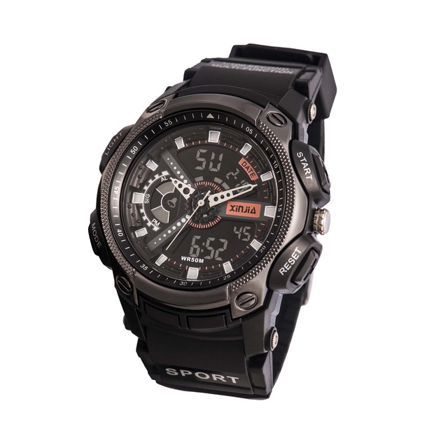 XINJIA Watch for Men  LED Quartz Dual Display Sport Digital Watch Digital logo Digital Watch