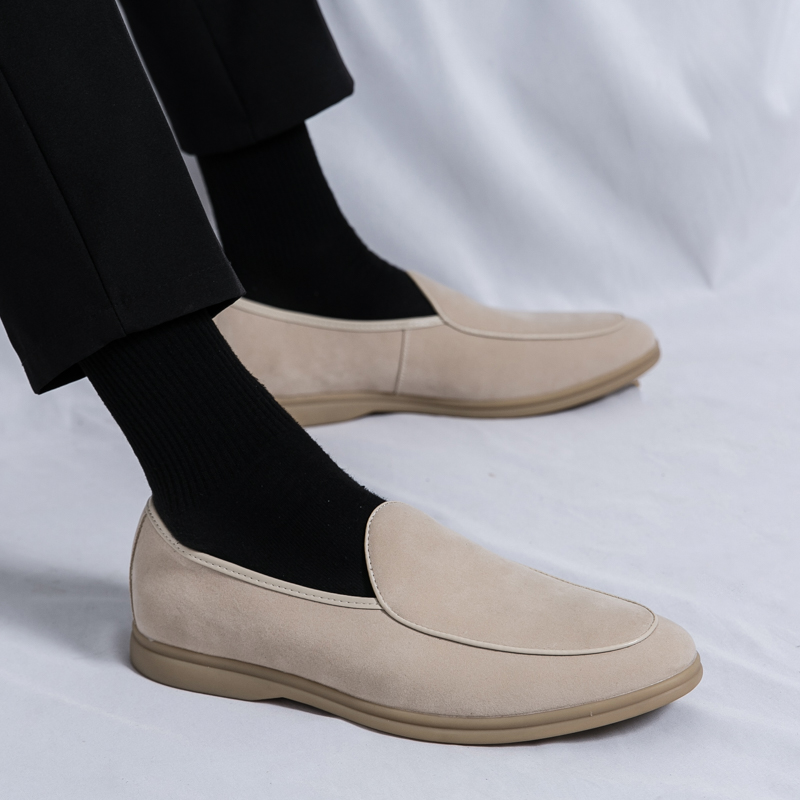 Khaki Black Brown Beige Loafers For Men - Height Increasing