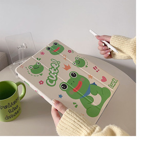 Nouvelle couverture de support à trois volets intégrée rotative avec réveil/sommeil automatique convient aux étuis pour tablette de dessin animé peint <span class=keywords><strong>iPad</strong></span> 9.7 pouces X3C - Product Image 2