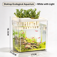 Nouvel aquarium rectangulaire compact et transparent pour poissons rouges et tortues, idéal pour la maison ou le bureau