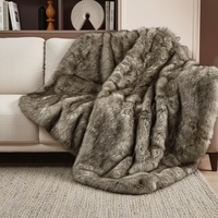 Plaid en fausse fourrure de vison Zhengtai 1000 GSM, doux, moelleux, élégant, réversible, super épais, chaud, confortable et luxueux