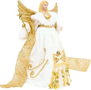 Figurine et jouet festifs traditionnels en plastique de 30 cm, crème/doré, pour atelier de Noël, intérieur/extérieur - Product Image 3