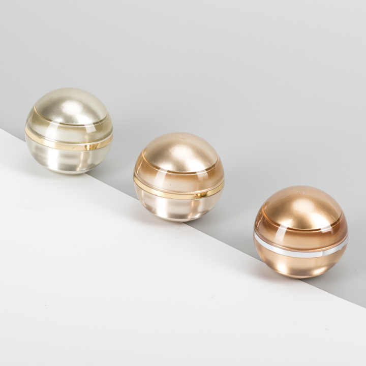 5g mini gold ball shaped jar empty cosmetic plastic jars small face cream jar ball lip balm container for skincare