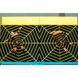 QiaoQiao الترابولين حديقة الجذب ألعاب جدار العنكبوت التجارية ملعب داخلي التفاعلية القفز جدار الفيلكرو في الترامبو - Product Image 1