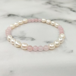 D'acqua dolce Della Perla <span class=keywords><strong>di</strong></span> Stirata Dei Braccialetti <span class=keywords><strong>Rosa</strong></span> Pietra <span class=keywords><strong>di</strong></span> <span class=keywords><strong>Quarzo</strong></span> Del Braccialetto Per Le Donne Della Ragazza - Product Image 1